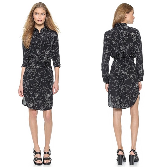 Rag & Bone Case Belted Silk Shirtdress Sz 2 NWT - Picture 1 of 5